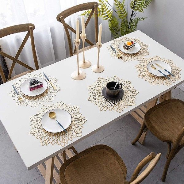 1Pc PVC Hollow Insulation Coaster Pads Table Bowl Mat Home