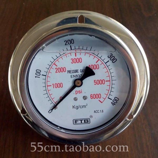 FTB数控剪板机专用耐震压力表040MPA液压折弯机专用抗震压力表新