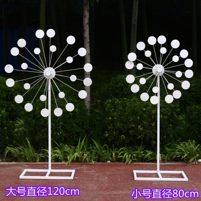 新款婚庆道具铁艺电动风车路引旋转可升降摩天轮婚礼Y舞台背景摆