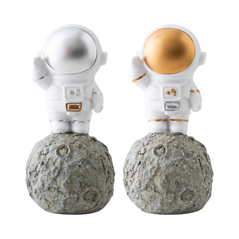 北欧装饰创意宇航员小摆件月球模型太空人电视柜办公室桌面工艺品