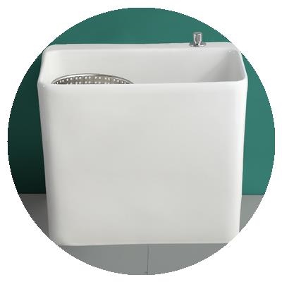 阳台陶瓷拖布池大号地拖桶双驱动地盆洗拖把池小号墩布池陶瓷家用