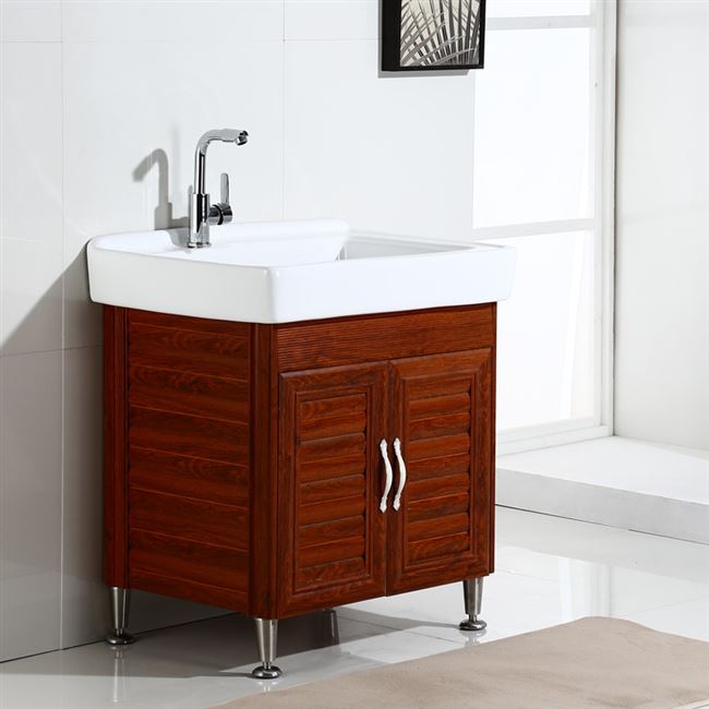 搓板衣柜洗衣太空铝浴室柜陶瓷池洗衣盆带大水池阳台落地式洗组合