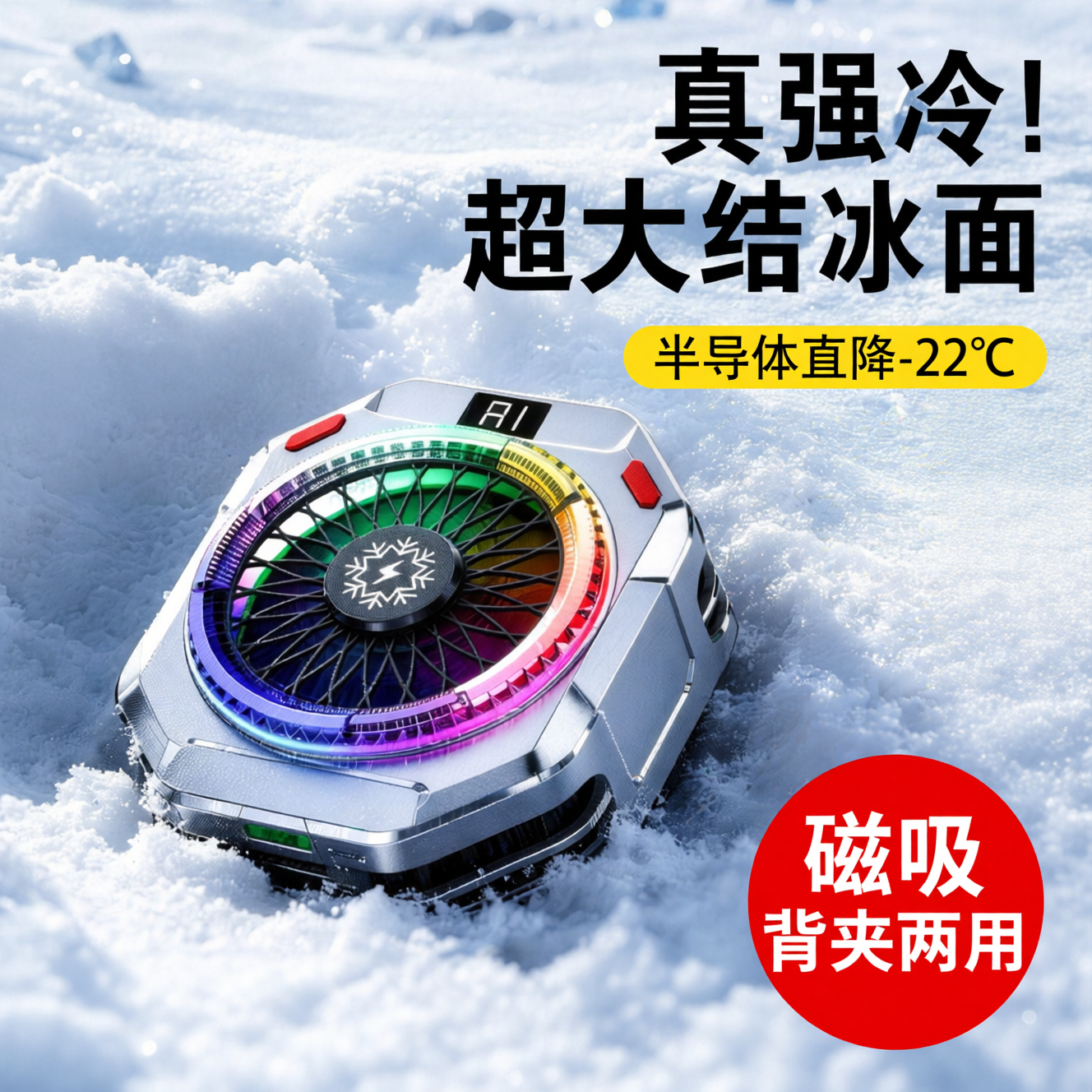 手机降温散热器半导体制冷磁吸背夹式游戏专用强冷结冰降温神器