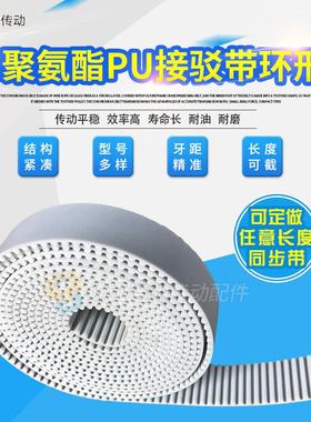 白色聚氨酯 PU HTD8M 带钢丝 开口式同步带 20/25/30宽 宽度可选