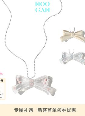 【新品】HOOGAH｜花朵钉系列｜彩色花朵钉树脂蝴蝶结长项链毛衣链