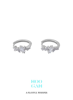 HOOGAH | 趣味系列 |  Mini碎钻方块小耳环日常耳饰耳圈