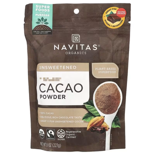 美国进口Navitas可可粉907g未碱化原生纯可可粉Cacao生酮冲饮烘焙