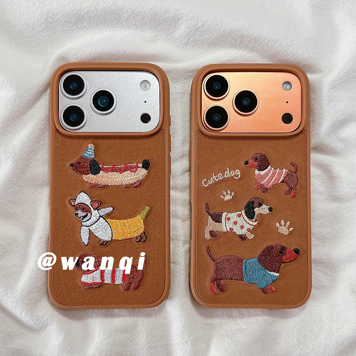 网红卡通刺绣腊肠狗适用苹果手机壳iphone17promax高级感13/14硅胶16Pro保护套15新款全包边防摔女软日韩趣味,3C数码配件,手机保护套/壳,淘宝优惠券,粉丝福利购,淘宝优惠卷