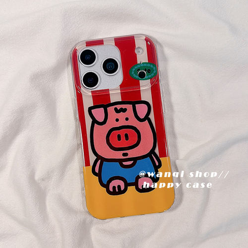 可爱小猪手机壳适用苹果
