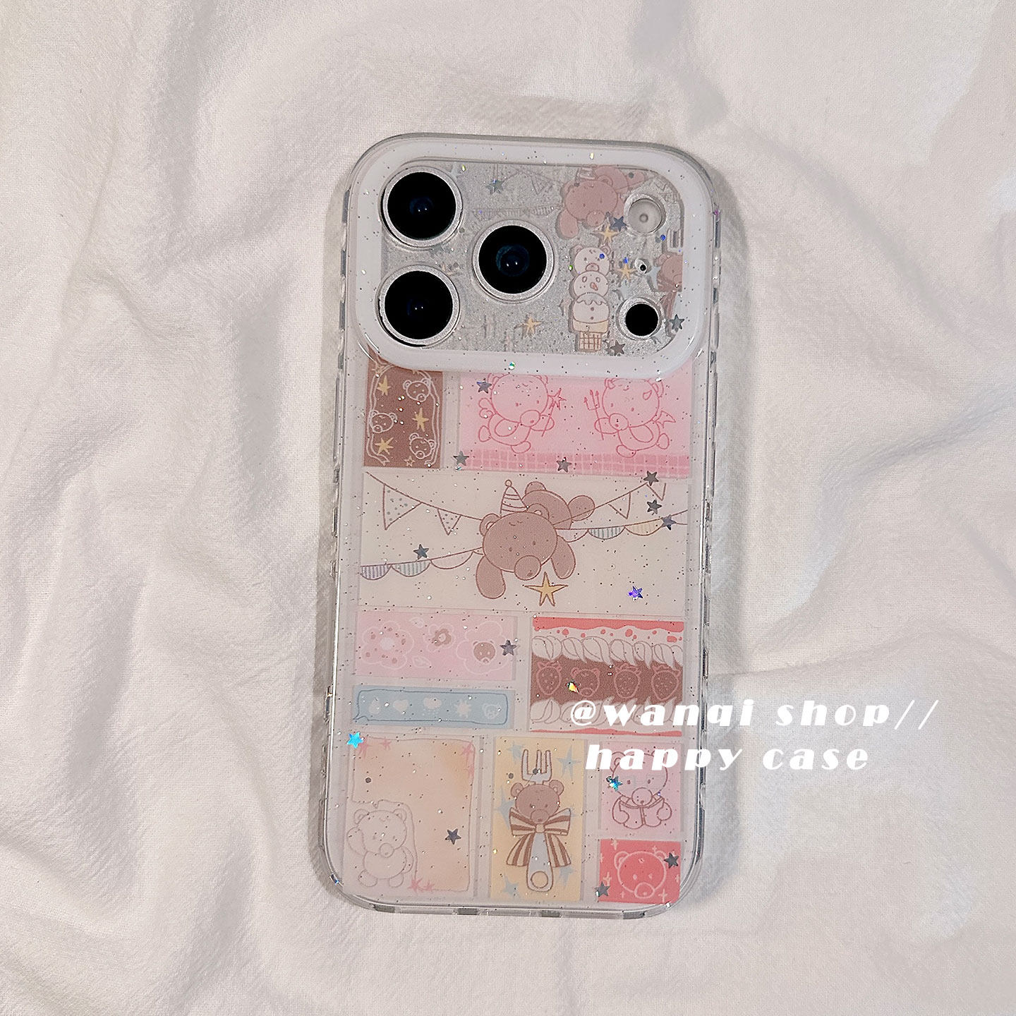 少女心韩系小熊卡通适用苹果17手机壳iphone16promax保护套13/14新款双层闪粉16Pro硅胶防摔15全包镜头图案软,3C数码配件,手机保护套/壳,淘宝优惠券,粉丝福利购,淘宝优惠卷