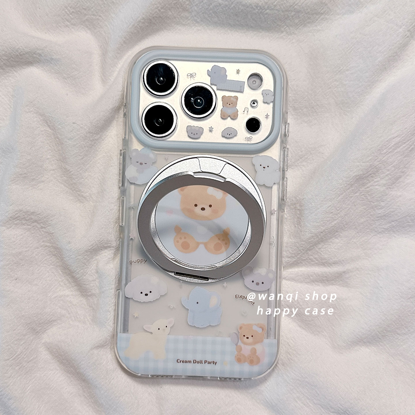 适用于iPhone可爱折叠支架手机壳图片