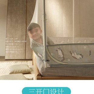 厂促拉链蚊帐子1.8m床双人家用加密加厚1.5蒙古包三开门2023新款