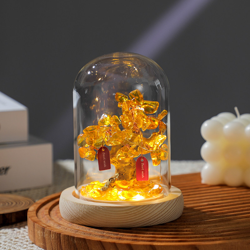 招财黄水晶发财树摆件工位店铺玄关办公室桌面装饰好运礼物高级感,家居饰品,装饰摆件,淘宝优惠券,粉丝福利购,淘宝优惠卷