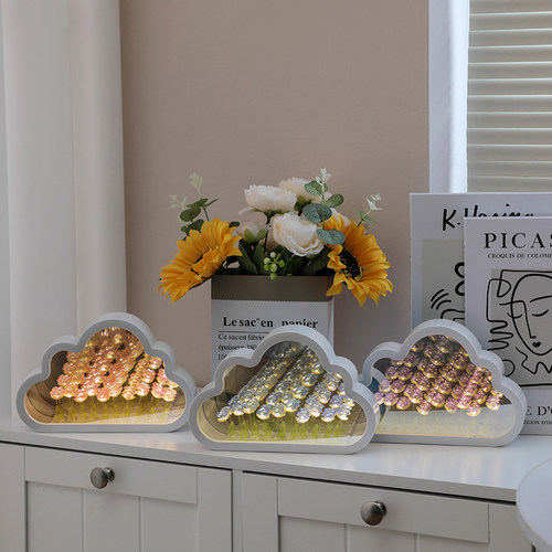 镜子花海玫瑰花小夜灯生日礼物女