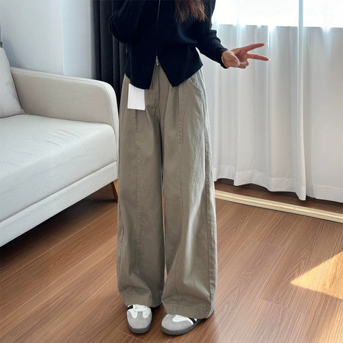 美式休闲工装裤女春秋季新款大码