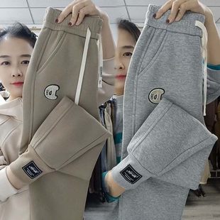 运动裤 清仓捡漏大码 高腰束脚休闲裤 女显瘦哈伦裤 秋冬加绒加厚卫裤