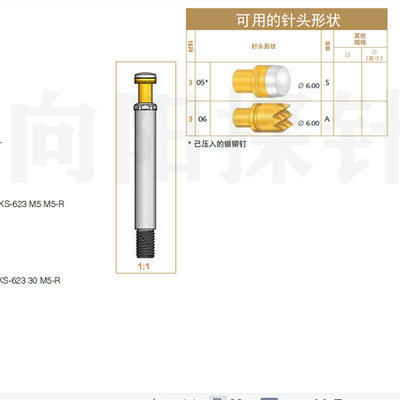 德国INGUN探针大电流测试针HSS-623 306 600 A7002M持续电流100A