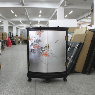 扬州漆器厂新中式 古典彩绘三角柜玄关多功能入户