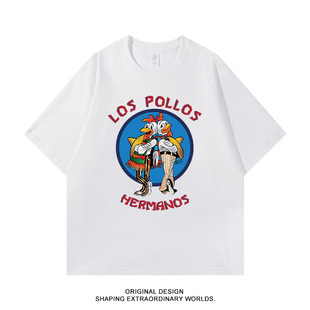 绝命毒师美剧联名周边短袖t恤炸鸡叔同款美式纯棉重磅男女衣服潮