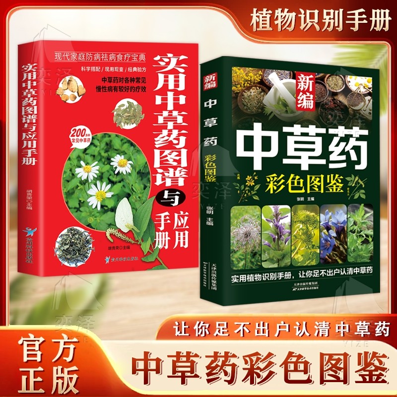 【正版书籍】中草药彩色图鉴 实用中草药图谱与应用手册 实用植物识别手册 让你足不出户认清中草药 科学搭配 现用现查 经典验方