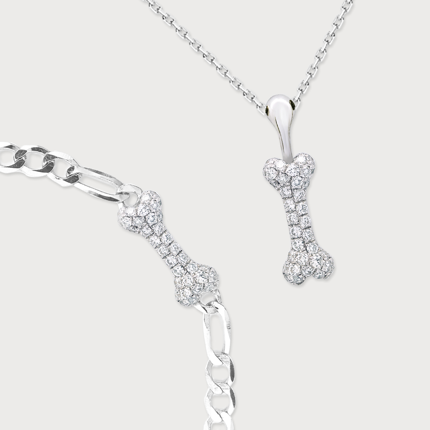 【情侣套组】 ICEWALD真冶宠物闪耀爱心锁骨链偷心吊坠新款送女友