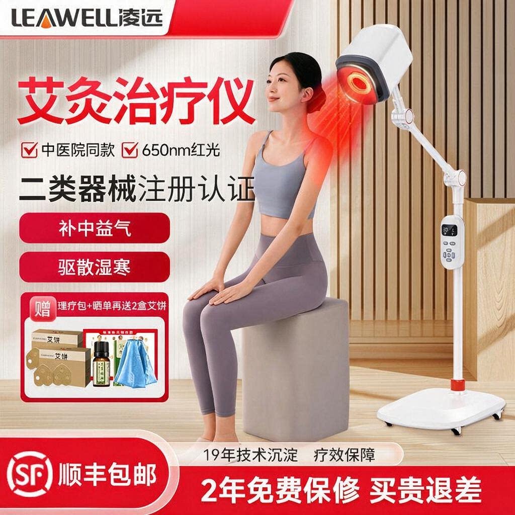 凌远艾灸仪器家用无烟电子熏蒸仪宫寒理疗美容院专用红光温灸仪器