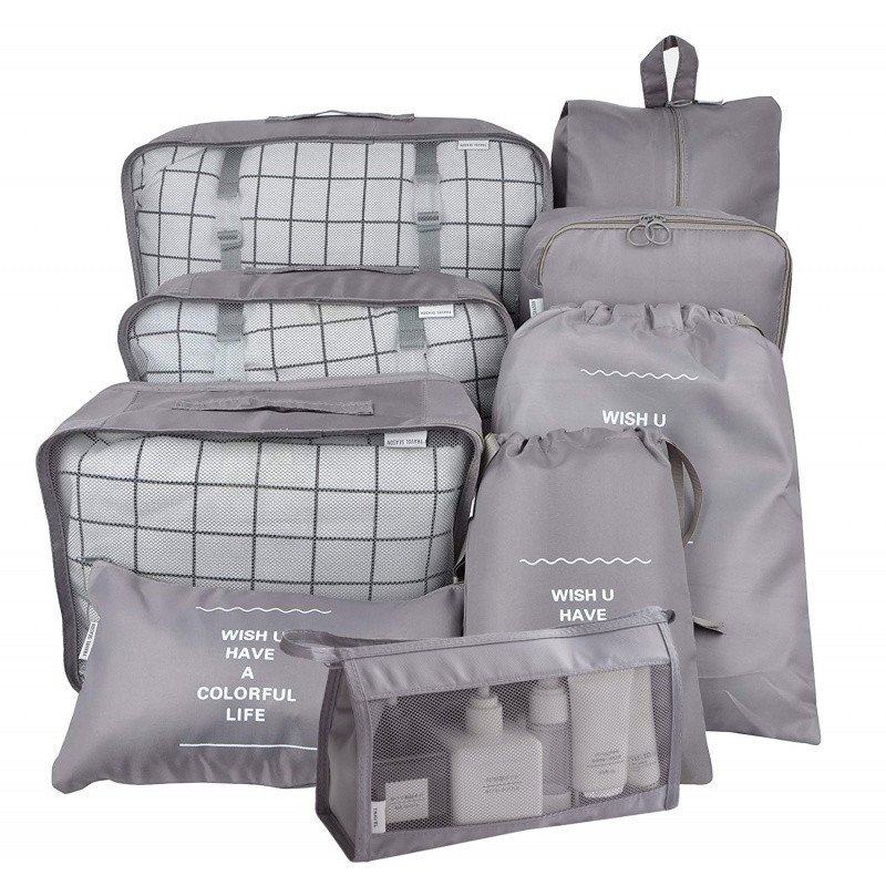 T7K斜纹旅行收纳袋九件套装衣物整理包行李箱收纳袋旅行用品收纳,收纳整理,其他收纳袋,淘宝优惠券,粉丝福利购,淘宝优惠卷