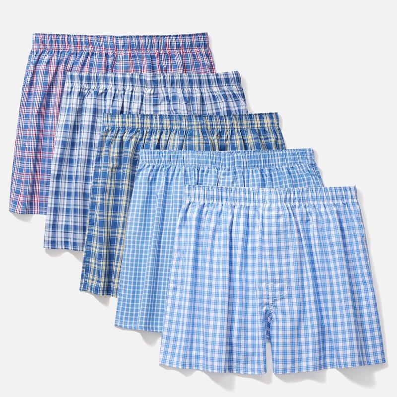 欧码跨境北美纯棉男士内裤5条装阿罗裤加肥加大平角裤宽松可外穿,女士内衣/男士内衣/家居服,男阿罗裤,淘宝优惠券,粉丝福利购,淘宝优惠卷