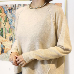 松密度反套圆领插肩100%山羊绒百搭套衫