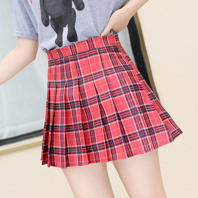 新品Jocoo Jolee Women Summer High Waist Plaid Skirts Casual