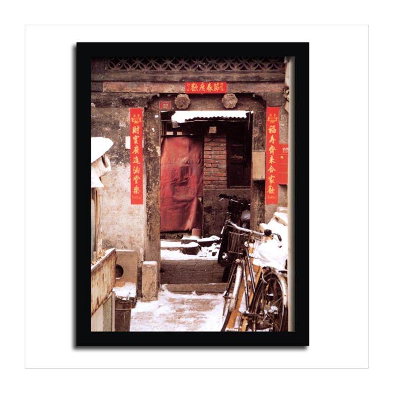 极速老北京胡同火锅店装饰画照片有框画复古怀旧酒吧饭店挂画墙壁