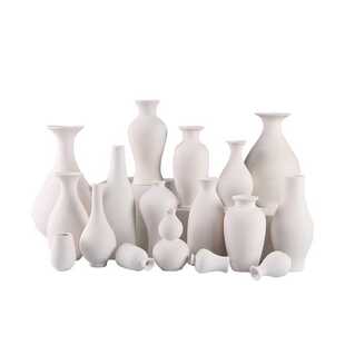 素胚花瓶白色陶瓷白胚釉下彩彩绘非石膏儿童diy手工画画陶艺素坯