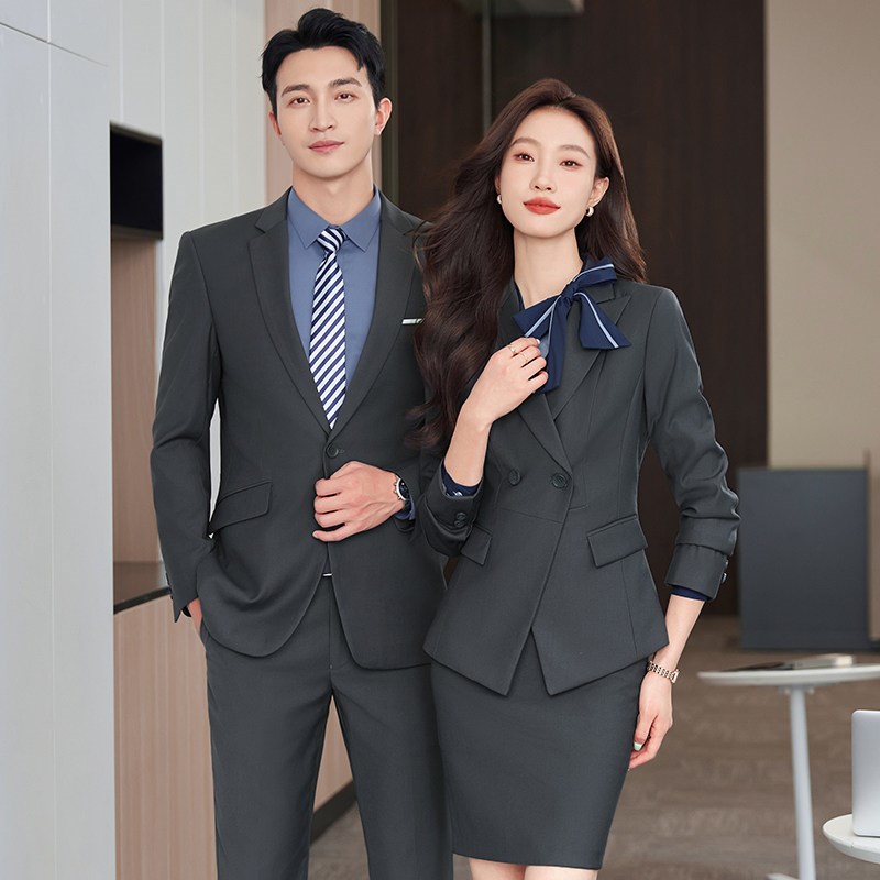 好货正装西装套装高端职业装男女同款房地产4S店三件套西服销售工