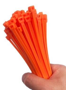 尼龙扎带长10厘米3x100mm橙色小型1000根宽2.5抗紫外线束抗老化