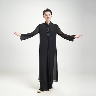 新款中国风民族舞蹈演出服装飘逸古典舞剑舞表演服男款古风舞蹈服