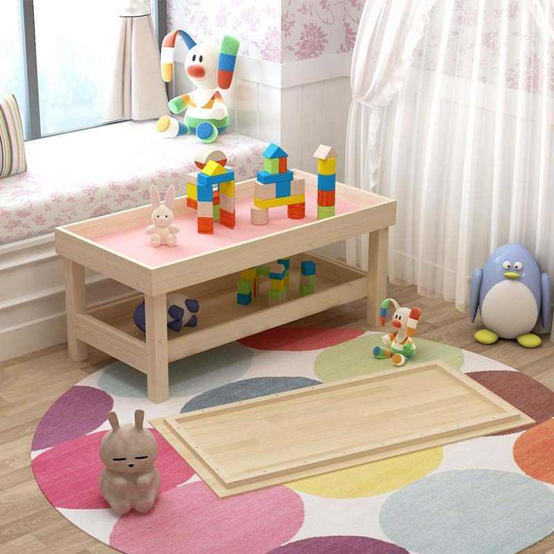 中间甜品店椅凳游戏桌面休息卧室包边套件榻榻米写字椭圆积木桌
