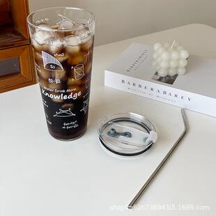 大容量1000ml耐热玻璃杯子创意学霸高颜值新款2023家用男女生水杯