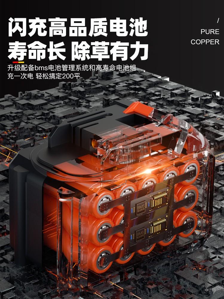 促无刷锂电割草机充电式可携式割草机小型多功能家用电动除草机新