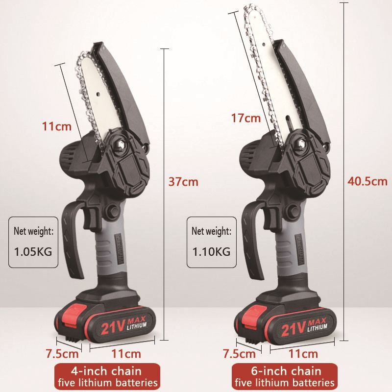 4寸电链锯充电式小型锂电锯6寸家用迷你单手锯无线伐木砍树修枝锯
