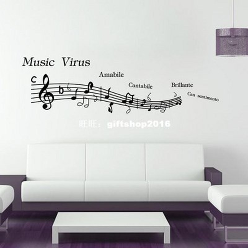 Best selling DIY Vinyl Music Wall Decor Sticker On Wall Deca
