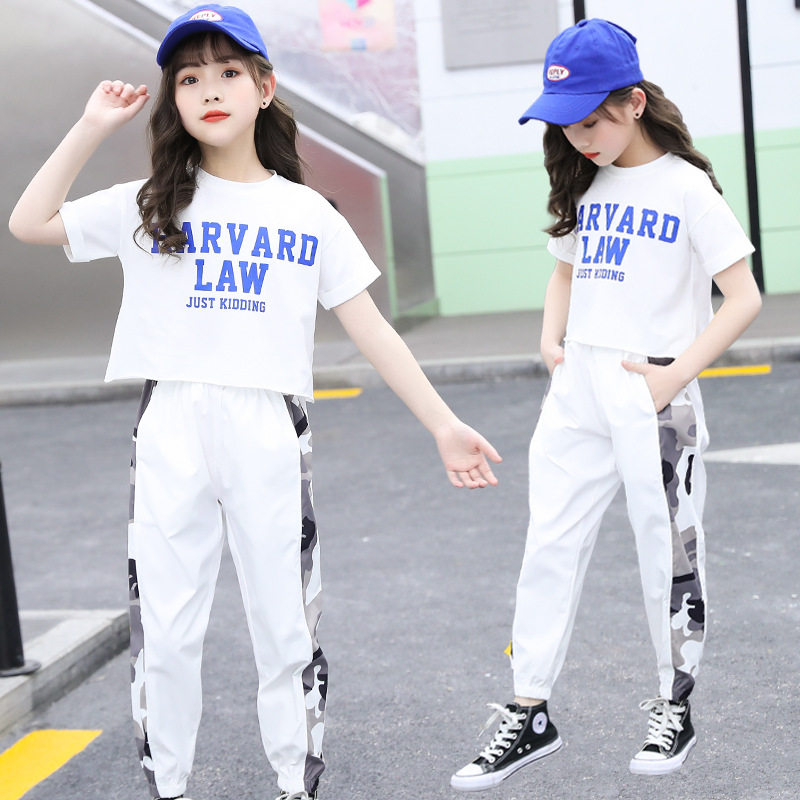 好货2022夏季童装女童套装外贸 儿童牛仔短裤套装韩版两件套