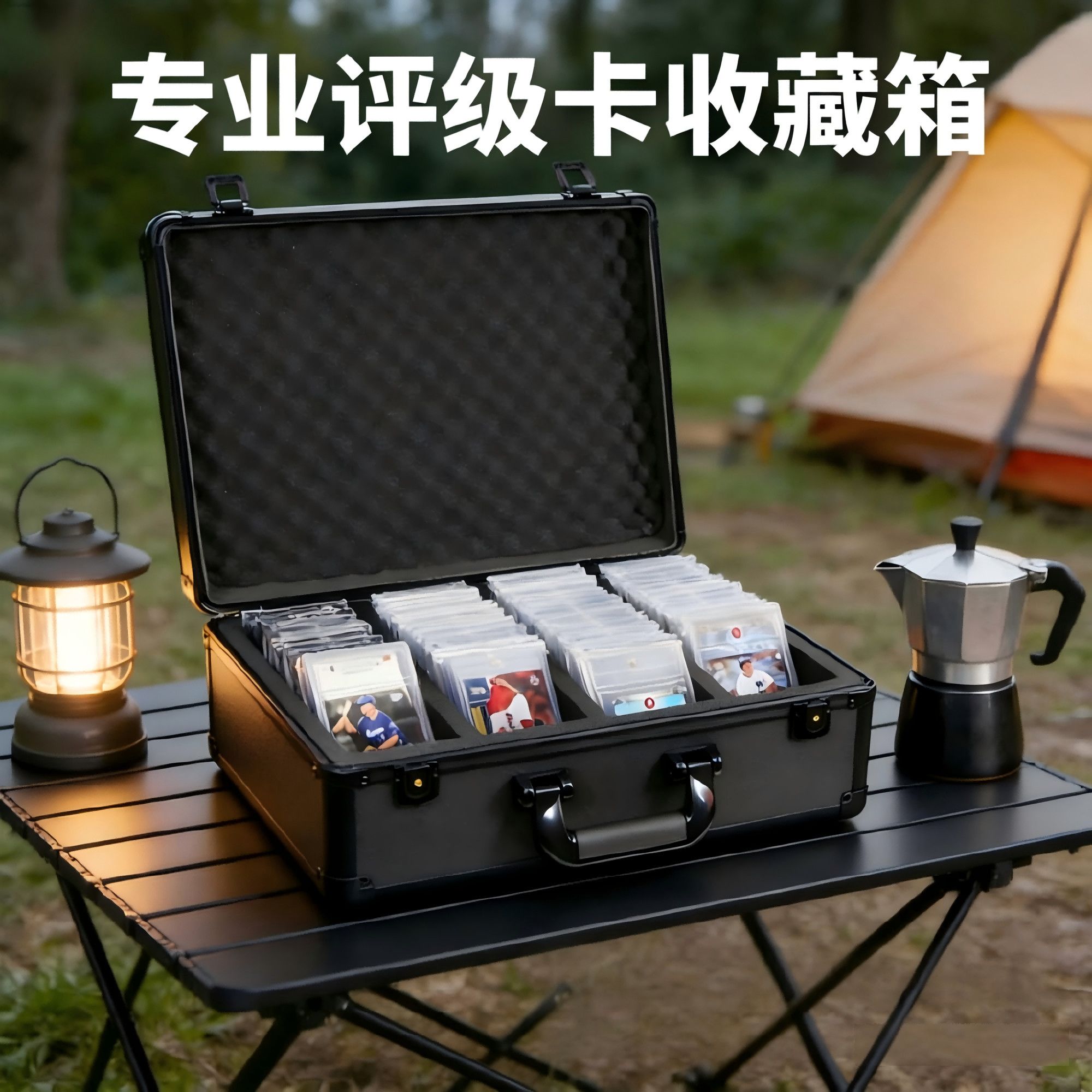 大容量手提带锁卡牌收纳盒