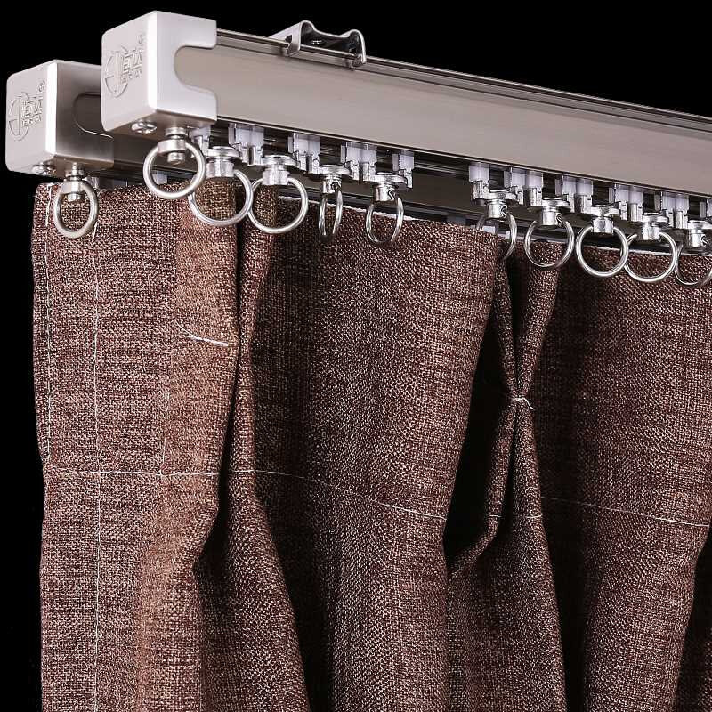 速发恒达加厚铝合金窗帘轨道滑轨直轨单轨双轨滑道顶装侧装导轨罗