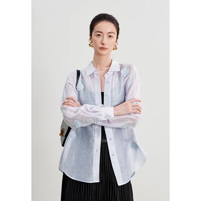 【商场同款】伊芙丽2026春季新款时尚百搭长袖衬衫衬衣1H3120112G
