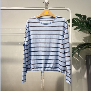 MM麦檬商场同款2026年春季新款宽松百搭显瘦条纹针织衫5H3130591