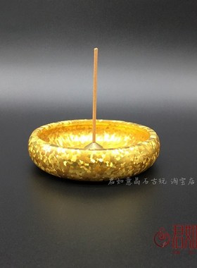 极速实心斑铜香炉花斑铜s香炉小铜缸摆件黄斑铜盘笔洗铜器铜炉收