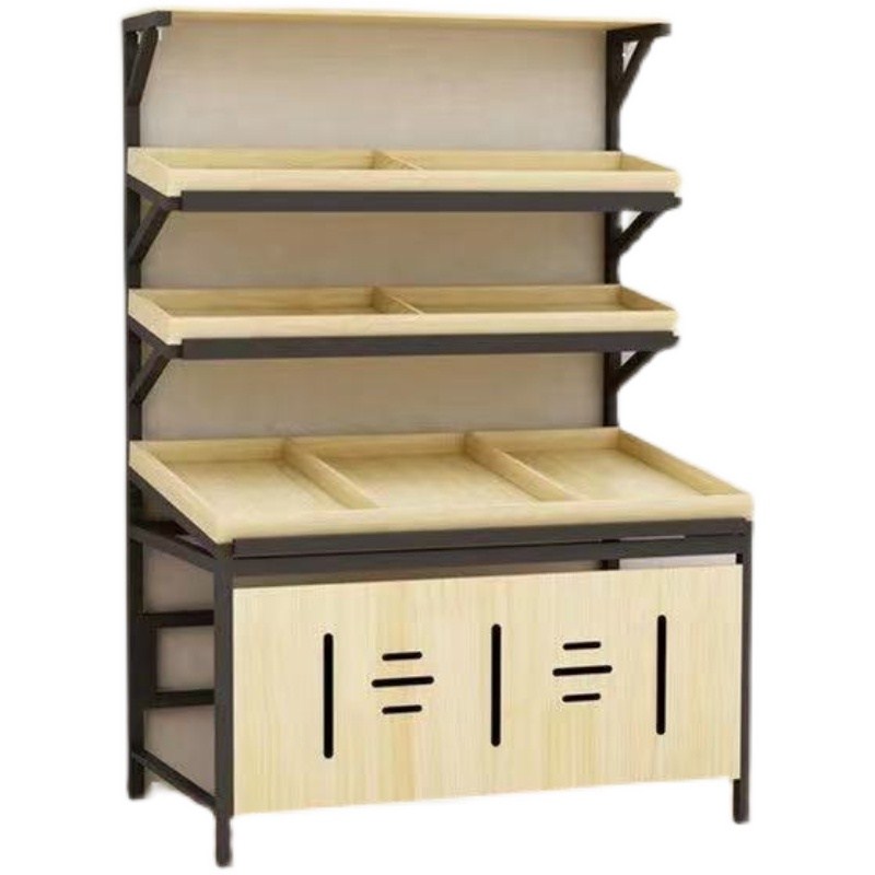 极速热销新c款超市便利店蔬菜水果货架展示架子水果店中岛柜散货;