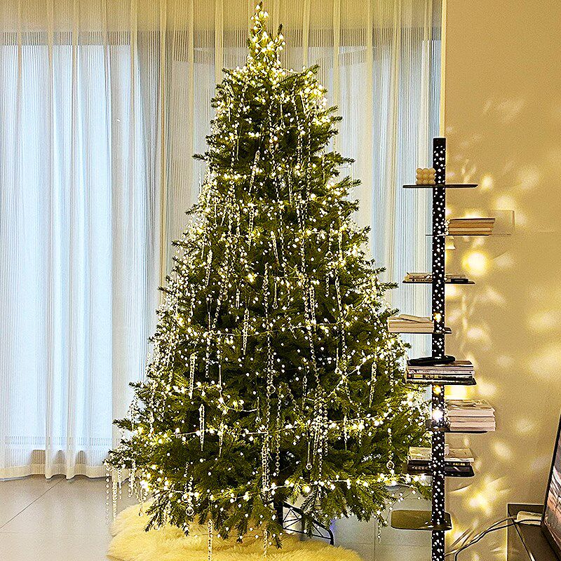 新品圣诞树装饰透明水晶冰条雪y花冰凌柱圣诞节装饰挂件场景氛围