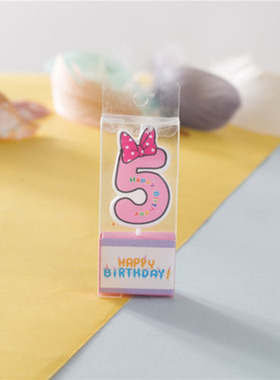 极速Bow Digital Candle Btaby One Year Old Blue Pink Cute Car