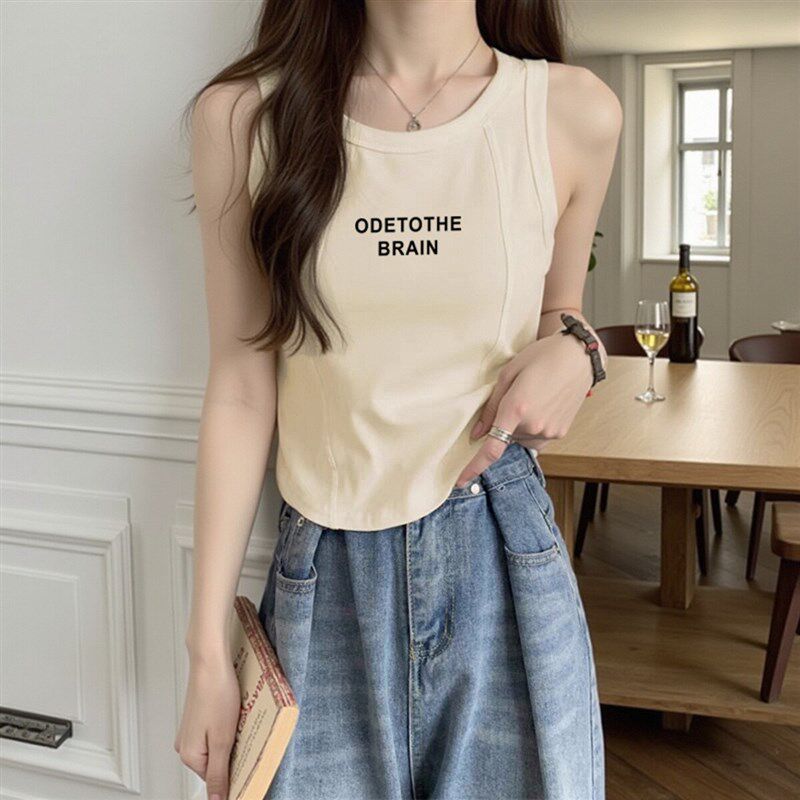 新品纯棉c别致绝美小吊带背心女夏季2025新款外穿打底衫短款高腰